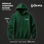 Oversized Graphic Hoodie Front | Green | CottonKando