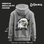 Vintage Eagle | Regular Fit Graphic Hoodie | Grey | CottonKando