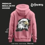 Vintage Eagle | Regular Fit Graphic Hoodie | Pink | CottonKando