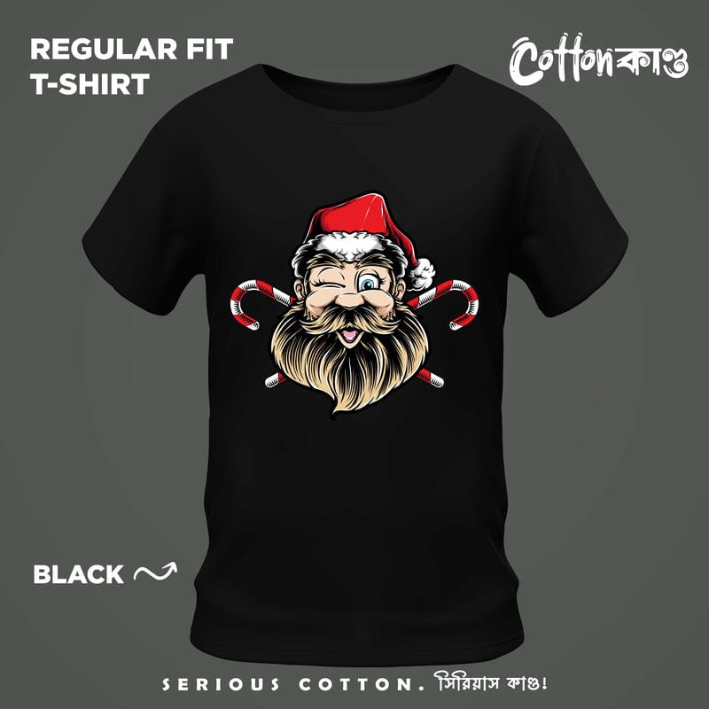 Winking Santa | Christmas T-Shirt | CottonKando