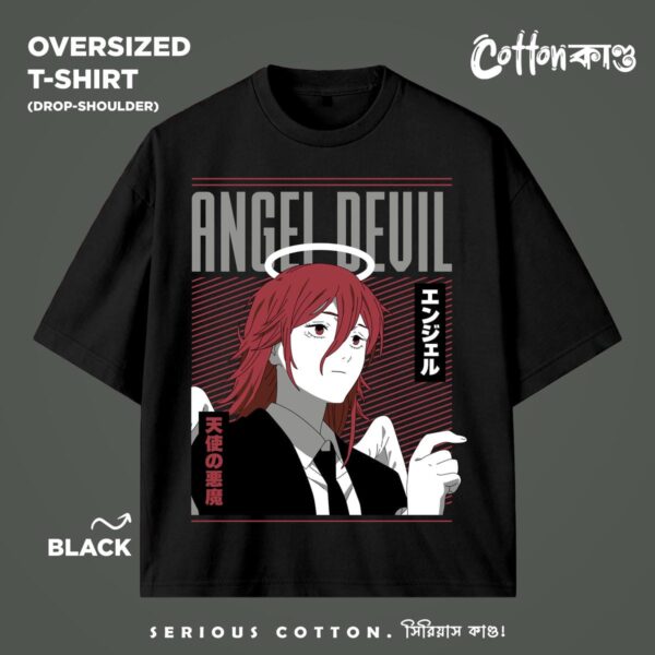 Angel Devil | Oversized Drop-Shoulder T-Shirt | CottonKando x Chainsaw Man