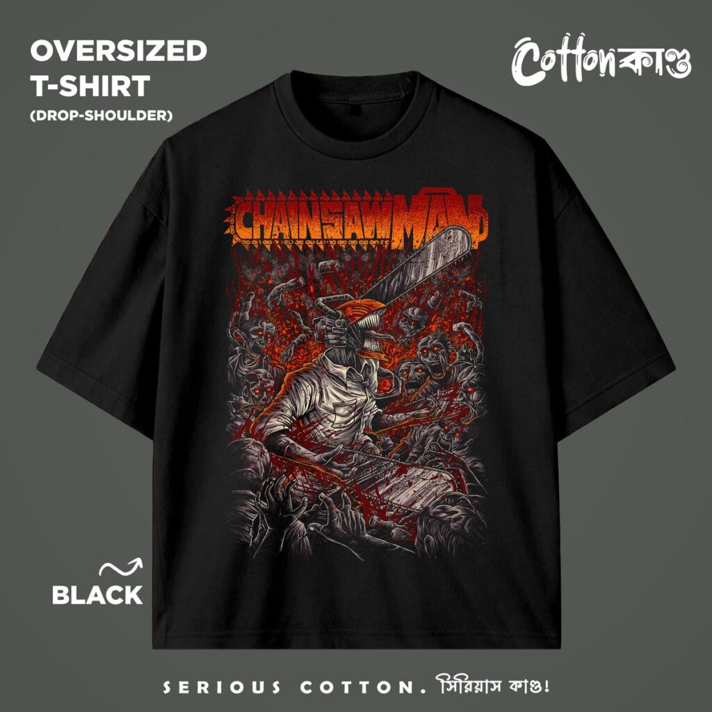 Chainsaw Man Denji 01 | Oversized Drop-Shoulder T-Shirt | CottonKando x Chainsaw Man