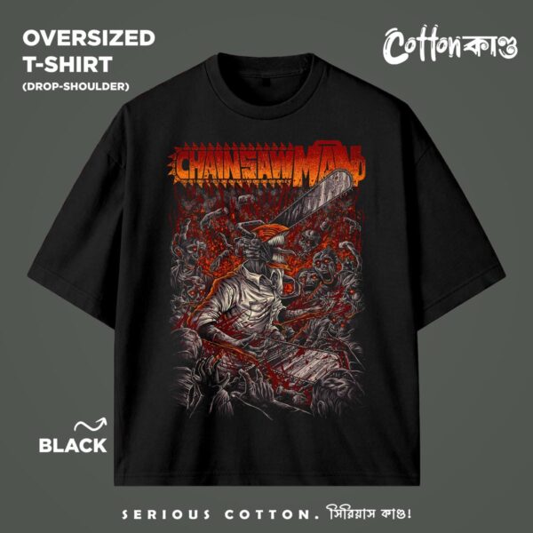 Chainsaw Man Denji 01 | Oversized Drop-Shoulder T-Shirt | CottonKando x Chainsaw Man