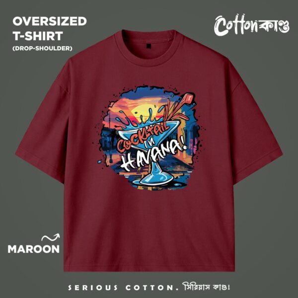 Cocktail In Havana | Oversized Graffiti T-Shirt | CottonKando