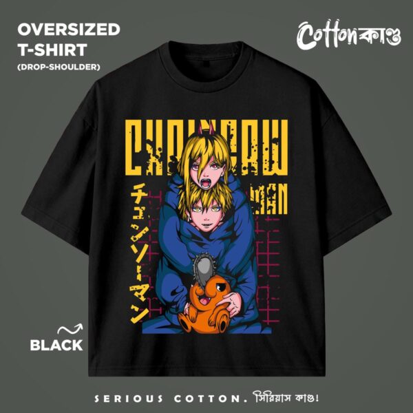 Denji, Pochita, Power | Oversized T-Shirt | CottonKando x Chainsaw Man