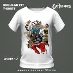 Samurai Cat Neko Warrior Japanese Art Graphic T Shirt CottonKando Premium Tee Bangladesh
