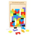 Russian Blocks Puzzle Board wooden Tetris game for kids logical thinking and color recognition