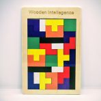 Russian Blocks Puzzle Board wooden Tetris game for kids logical thinking and color recognition