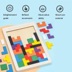 Russian Blocks Puzzle Board wooden Tetris game for kids logical thinking and color recognition