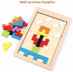 Russian Blocks Puzzle Board wooden Tetris game for kids logical thinking and color recognition