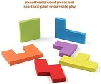 Russian Blocks Puzzle Board wooden Tetris game for kids logical thinking and color recognition