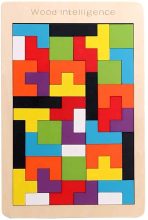 Russian Blocks Puzzle Board wooden Tetris game for kids logical thinking and color recognition