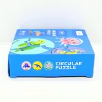 Ocean Explorer Circular Puzzle featuring 12 sea animals like dolphin, shark, and octopus in 3-piece wooden blocks