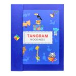 Magnetic Tangram puzzle set with 7 colorful geometric shapes and pattern book for kids problem-solving
