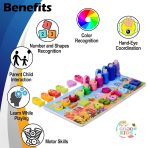 6-in-1 Multifunctional Learning Board with magnetic fishing rod, number blocks, and colorful stacking rings for kids