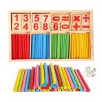 Mathematical Intelligence Stick set with colorful wooden sticks and number blocks for kids math learning
