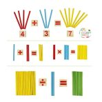 Mathematical Intelligence Stick set with colorful wooden sticks and number blocks for kids math learning