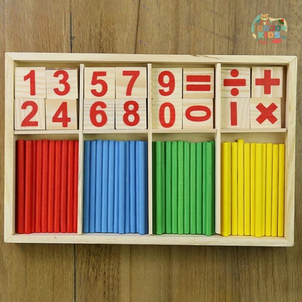 Mathematical Intelligence Stick set with colorful wooden sticks and number blocks for kids math learning