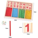 Mathematical Intelligence Stick set with colorful wooden sticks and number blocks for kids math learning