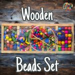 Wooden Beads Set for kids lacing and threading activity to improve motor skills
