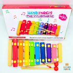 Hand Knocks The Xylophone wooden musical toy with 8 rainbow bars and wooden mallets
