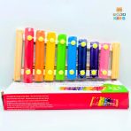 Hand Knocks The Xylophone wooden musical toy with 8 rainbow bars and wooden mallets