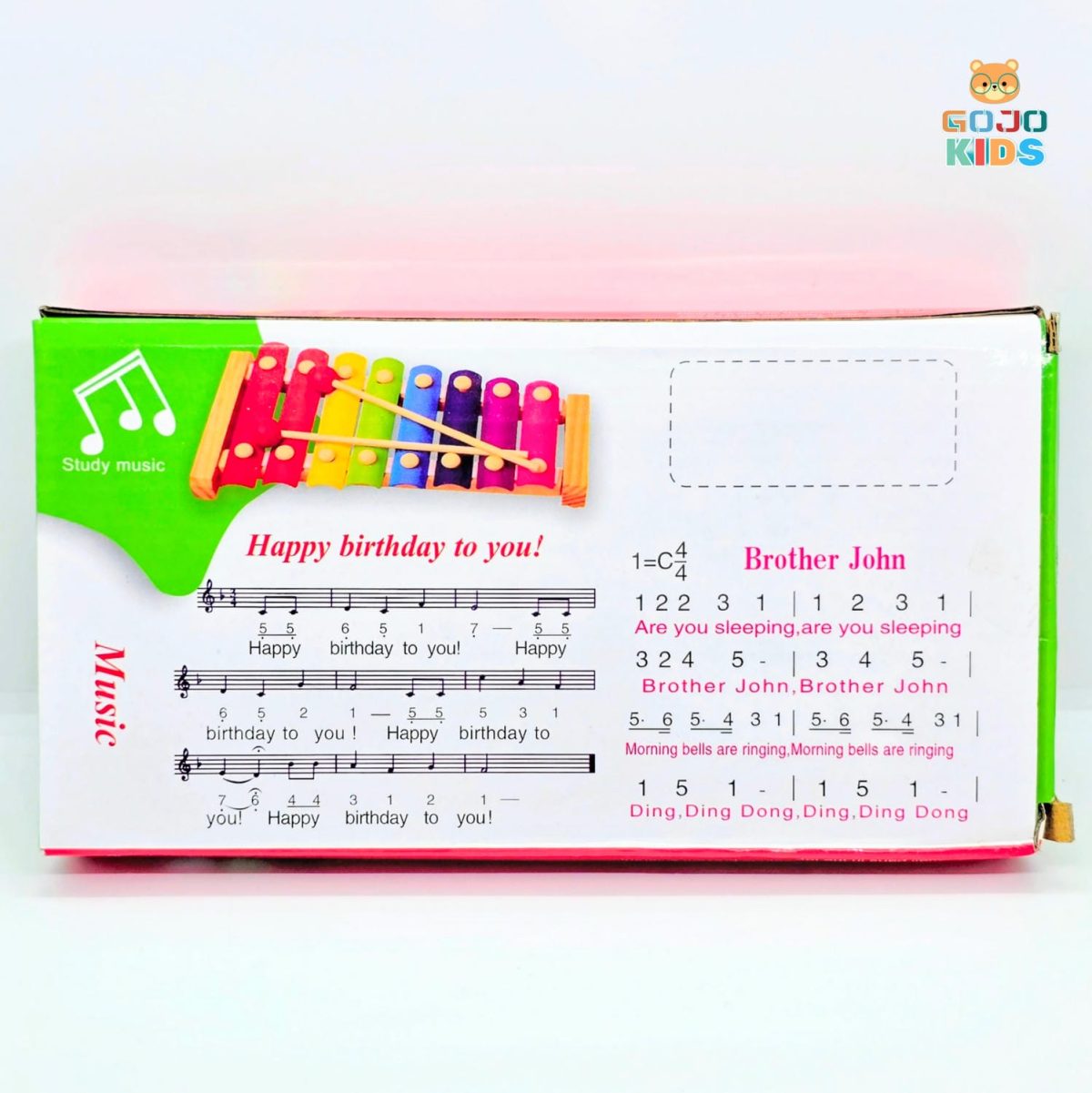Hand Knocks The Xylophone wooden musical toy with 8 rainbow bars and wooden mallets