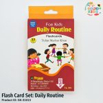 Daily Routine Flash Card set with pictures of brushing teeth, sleeping, and eating for kids learning