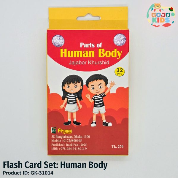 Human Body Flash Card set with colorful pictures of eyes, hands, and legs for kids learning