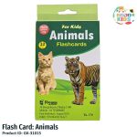 Animals Flash Card set with colorful pictures of lions, tigers, and elephants for kids learning