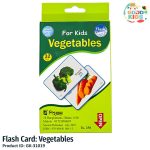 Vegetables Flash Card set with colorful pictures of carrots, tomatoes, and broccoli for kids learning