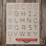 Alphabet Writing Board for kids to practice capital and small letters using a wooden stylus