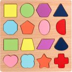 Geometric Shapes Puzzle Board wooden shape sorter puzzle for kids learning