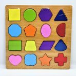 Geometric Shapes Puzzle Board wooden shape sorter puzzle for kids learning