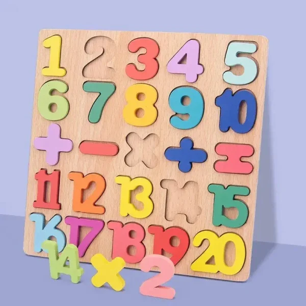 Numbers Puzzle Board wooden number puzzle for kids early math and counting learning