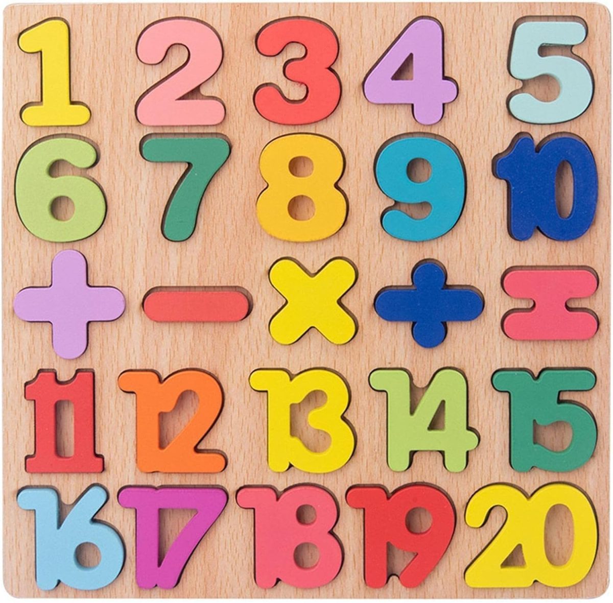 Numbers Puzzle Board wooden number puzzle for kids early math and counting learning