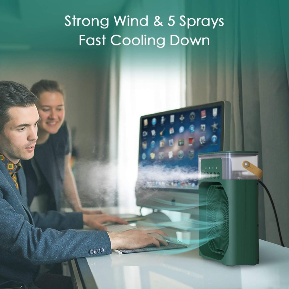 Extonic ET-C702 3-in-1 Portable Air Cooling USB Fan with Humidifier & LED Light