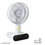 dp-7624-rechargeable-touch-mini-table-fan-with-led-lamp-and-power-bank-function-white-color